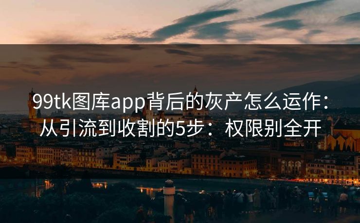 99tk图库app背后的灰产怎么运作：从引流到收割的5步：权限别全开